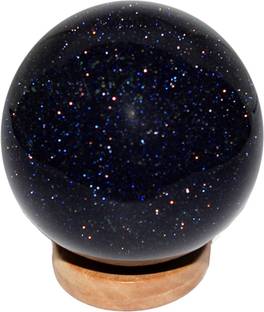 CRYSTU Goldstone Blue Ball / Sphere Crystal Ball Decorative Showpiece  -  4 cm