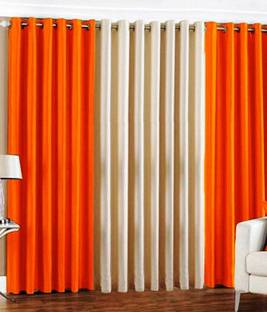 Styletex 151 cm (5 ft) Polyester Semi Transparent Window Curtain (Pack Of 3)