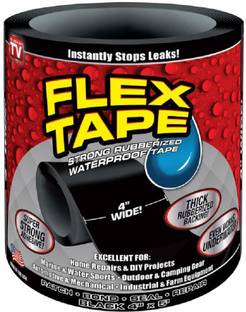 Handy Trendy Stop Leak Flex Seal Flex Tape- Black (Size - 4" X 5') 13 cm Gaffer Tape