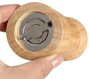 damurhu Grinder Mixer Burr Muller, Salt and Spice (Natural Wood),Small Wooden Traditional Pepper Mill