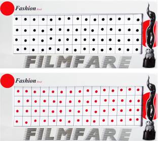 HD Fashion Smallest Size Rare Collection Plain Bindi Forehead Red, Black Bindis
