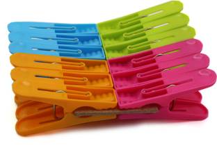 SKI Homeware Royal Cloth Drying Plastic Clip 1245 Set of 24 Pieces Plastic, Steel Cloth Clips