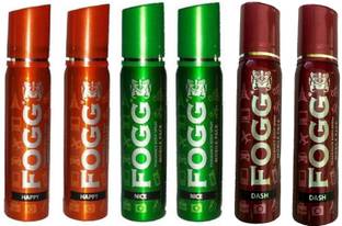 FOGG Happy,Nice,Dash Mobile Pack Pocket Deo (25ml x 6) Deodorant Spray  -  For Men & Women