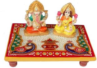 Fashion Bizz Laxmi Ganesha Idol Marble Pooja Chowki