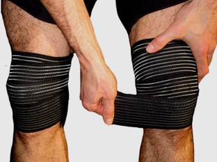जिमवार Knee Wraps pair for Squats, Gym, Powerlifting, Weightlifting for Men and Women नी सपोर्ट
