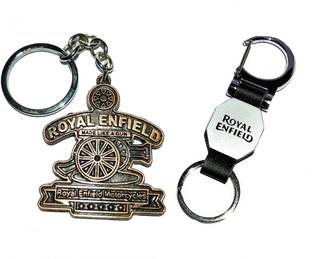 ROYAL ENFIELD Leather metal and full metal RE-89 Keychain Key Chain