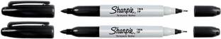 Sharpie Twin Tip Permanent Markers, Fine & Ultra Fine, Black, 2 Count