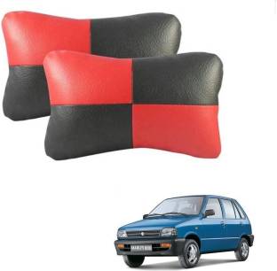 AuTO ADDiCT Red, Black Leatherite Car Pillow Cushion for Maruti Suzuki
