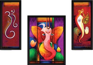 ArtX Ganesh Ji Modern Art Wall Paintings For Home Decoratives Ink 13.5 inch x 10.5 inch Painting