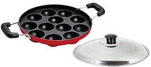 spyker Enticing 12 Cavity Appam Patra Paniarakkal with Lid 1 L capacity 25 cm diameter