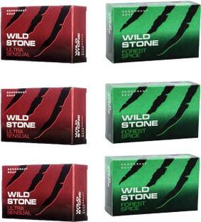 Wild Stone 3 forest spice & 3 ultra sensual soap combo (75 g each)