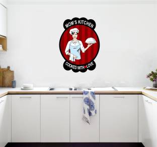 Decal O Decal 60 cm ' Mom's Kitchen ' Wall Stickers (PVC Vinyl,Multicolour) Self Adhesive Sticker