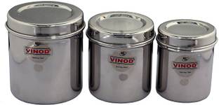 VINOD Stainless Steel Container  - 250 ml, 350 ml, 450 ml स्टील चाय कॉफी और चीनी डब्बा