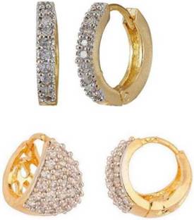 NAKIT NAKIT TRENDY AND STYLISH AD BALI COMBO FOR GIRLS Cubic Zirconia Alloy Hoop Earring