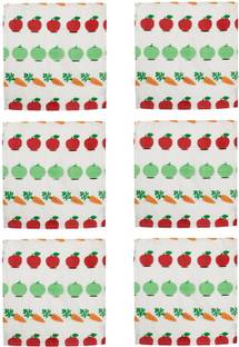 SOUMYA Set of 6 Pure Cotton Printed Multi Color Table Napkin Set Multicolor Cloth Napkins