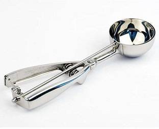 cosmolight Easy Handheld Multi Use Ice Cream Serving Scooper with Trigger Stainless Steel Ice-cream Spoon