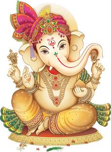god & god's 56 cm Modern Art Ganesh ji 324 Self Adhesive Sticker