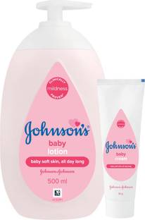 JOHNSON'S Baby Lotion 500ml with Baby Cream 50g