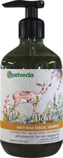 Petveda Ayurvedic Anti Bacterial Shampoo for Dogs & Cats Anti-fungal, Anti-itching Sulphate & Paraben Free Dog Shampoo