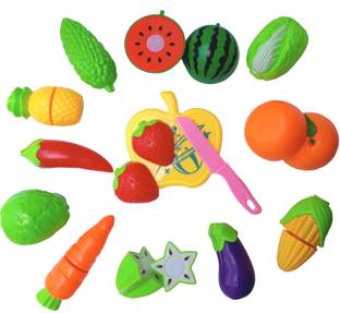 NH2 Realistic 6 fruits and 6 Vegitables cutting kitchen play set toy