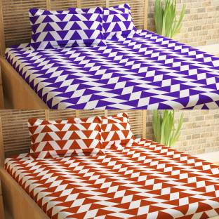 Story@home 120 TC Cotton Double Abstract Flat Bedsheet