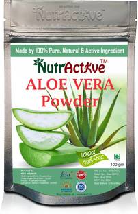 NutrActive 100% Natural Aloevera Powder (Aloe barbadenis) for Face, Skin Care and Hair Care (100 g)
