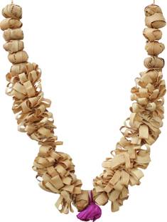 THE HOLY MART Mala for photo frame in chandan (12 inches)| Garland for photos| sandal mala wooden Garland