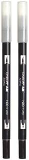Tombow Dual Brush & Fine Tip Colourless Blender Pen, Water based Calligraphy