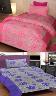 Hot Dealzz 120 TC Cotton Single Printed Flat Bedsheet