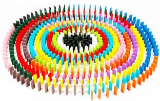 Shopoholic 12 Colour Creative Wooden Colored Domino Blocks for Model