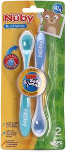 NUBY Hot Safe Curve Spoon for your Child 2pc (4 month+)  - BPA Free Plastic