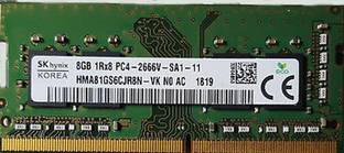 Hynix pc4-21300 260-Pin SODIMM 1.2V Single Rank DDR4 8 GB (Single Channel) Mac, Laptop (HMA81GS6CJR8N-VK ,1RX8 PC4-2666V-SA11 Laptop Memory module)