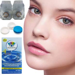 Diamond Eye 1 Pair Dark Brown With Solution Colored Contact Lens Monthly