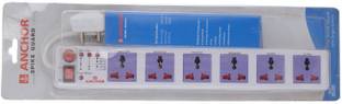 ANCHOR Spike Guard 6 Way Socket Auto Detect Wire Connection with Single Switch 6  Socket Extension Boards