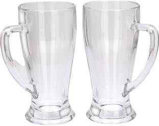 AFAST (Pack of 2) Set Of Two, Glass, Transparent, 665 Ml Br07 Glass Set Beer Mug