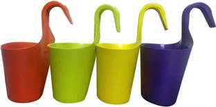 Bromine HANGING FLOWER POT SET OF 4 Plant Container Set