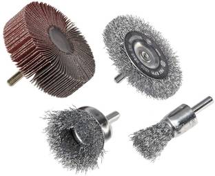 DIY Crafts Brush 4-piece Drill Accessory Kit Brass Steel Wire Brush Rotary Tool