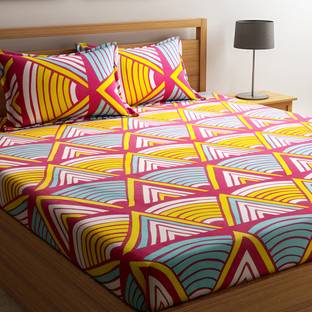 Flipkart SmartBuy 104 TC  Cotton Double Printed Bedsheet