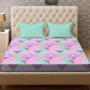 Bombay Dyeing Cotton Double Flat 100 TC Geometric Bedsheet