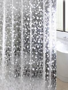 CASA FURNISHING 274 cm (9 ft) PVC Shower Curtain Single Curtain