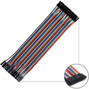 Tech-X Female to Female Jumper Wire (Pack of 40) Multicolor Interconnect Electronic Hobby Kit