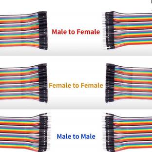 Tech-X Male to Male male to female female to female Jumper Wires 120 Pc Interconnect Electronic Hobby Kit