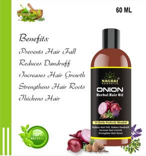 nagbai onion oil for hair growth with 14 Essential Oil Hair Oil
