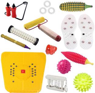 Accufit AG49 Acupressure Massager Tools Combo Kit with Multipurpose Roller Massager (Pyramidal cuts) + Bio-Magnetic Power Foot Mat (Magneto-Therapy) for Stress and Pain (Natural Care) Massager
