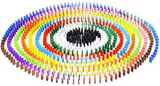 Way Beyond 12 Colour Creative Wooden Colored Domino Blocks for Model Building(120 Pieces)