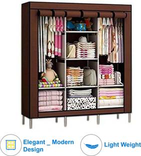 Traders5253 6+2 Shelves 3 door 88143 Carbon Steel Collapsible Wardrobe