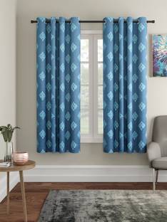 SOUMYA 157 cm (5 ft) Window Cotton Room Darkening Curtain Single Curtain