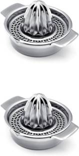 SVA Steel Stainless Steel Lemon Juicer Stainless Steel Hand Juicer (Steel Pack of 2) Hand Juicer