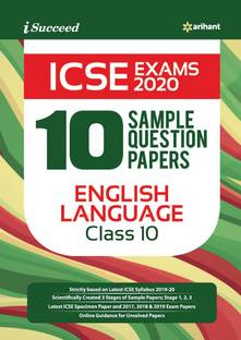 10 Sample Question Papers Icse English Language Class 10 2019-20