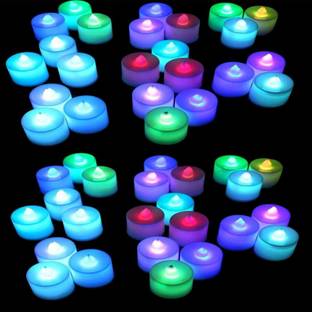 TrendShop Multi Color LED C Candle (Multicolor, Pack of 24) Candle
